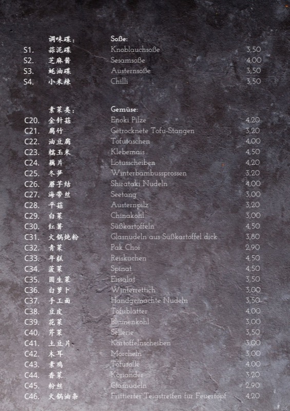 Klassische Speisekarte – Seite 20